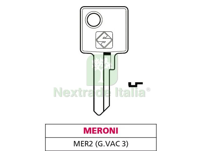 20PZ CHIAVE OTTONE MER2 (G. VAC 3) MERONI — Serrature e cilindri — rif. FERX.VIT47581