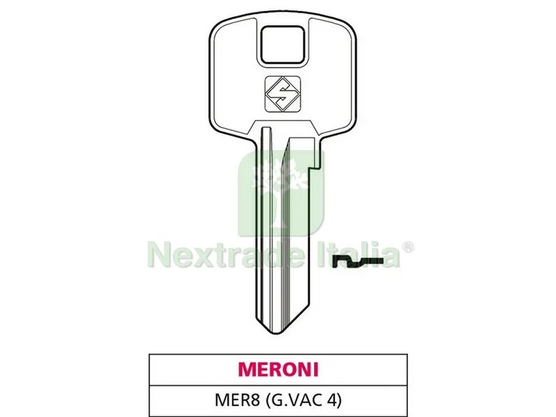 20PZ CHIAVE OTTONE MER8 (G. VAC 4) MERONI — Serrature e cilindri — rif. FERX.VIT47556