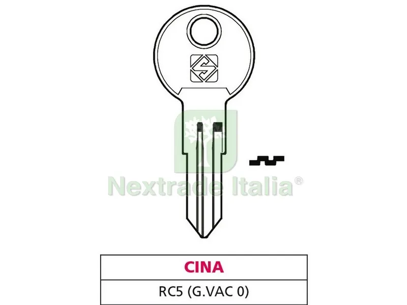 20PZ CHIAVE OTTONE RC5 (G. VAC 0) CINA — Ferramenta per legno e mobili — rif. FERX.VIT47602