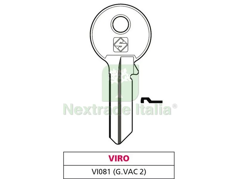 10PZ Chiave Ottone VI081 (G. VAC 2) Viro — Serrature e cilindri — rif. FERX.VIT47573