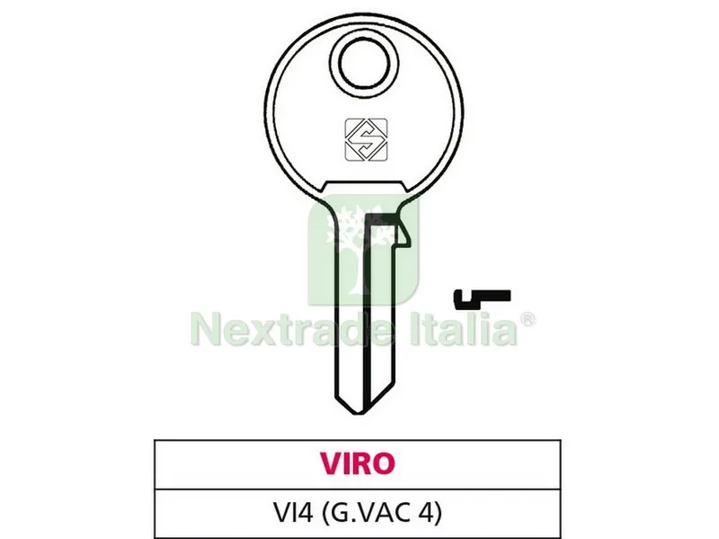 20PZ Chiave Ottone VI4 (G. VAC 0) Viro — Ferramenta per legno e mobili — rif. FERX.VIT47584