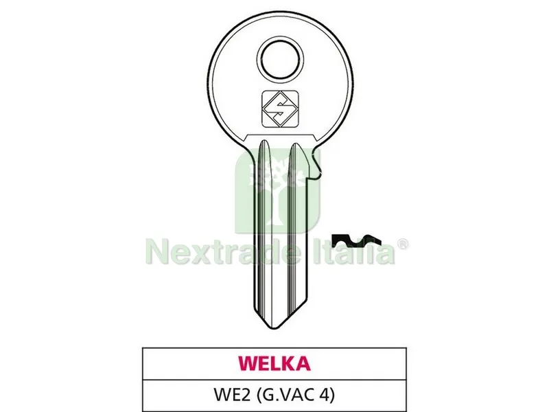 20PZ CHIAVE OTTONE WE2 (G. VAC 4) WELKA — Ferramenta per legno e mobili — rif. FERX.VIT47569