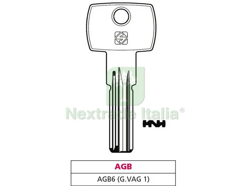 5PZ Chiave Punzonata Ottone AGB6 (G. VAG 1) AGB — Serrature e cilindri — rif. FERX.VIT47527