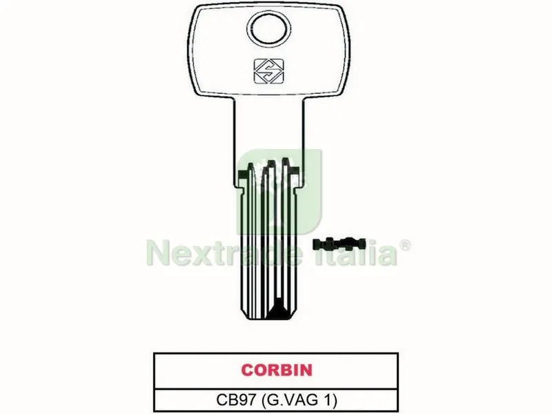 10PZ CHIAVE PUNZONATA OTTONE CB97 (G.VAG 1) CORBIN — Serrature e cilindri — rif. FERX.VIT28591