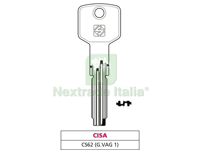 10PZ Chiave Punzonata Ottone CS62 (G. VAG 1) Cisa — Serrature e cilindri — rif. FERX.VIT47506