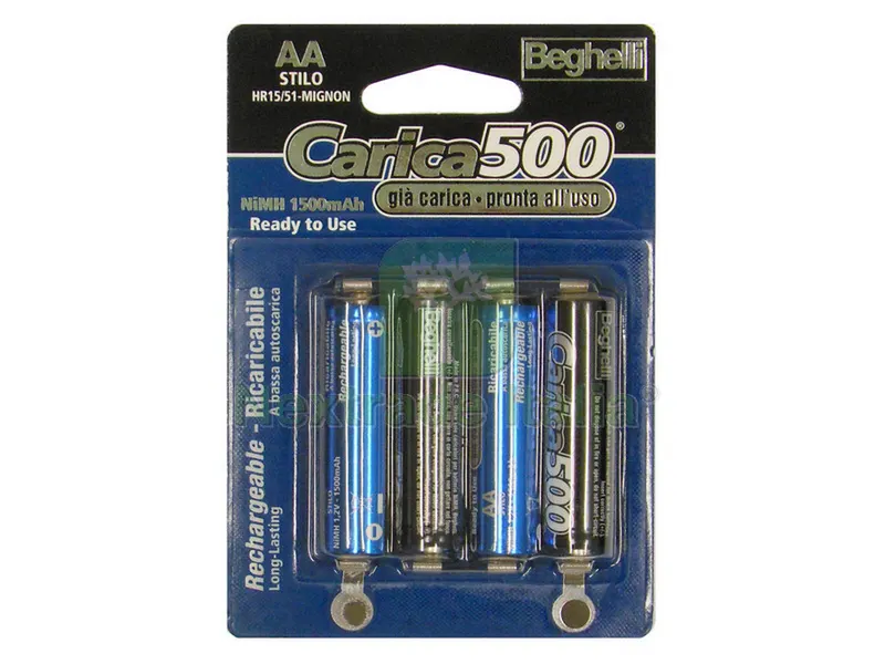 10CF PILA RICARICABILE CARICA 500 4 PZ. STILO 1,2V-1400 mAh — Pile e batterie — rif. FERX.VIT31401