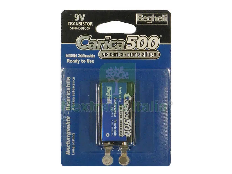 8CF Pila Ricaricabile Carica 500 1 PZ. Transistor 9V-150 mAh — Pile e batterie — rif. FERX.VIT31403 8CF Pila Ricaricabile Carica 500 1 PZ. Transistor 9V-150 mAh — Pile e batterie — rif. FERX.VIT31403