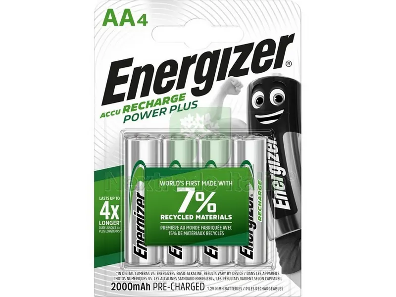 PILA RICARICABILE POWER PLUS STILO 4 PZ. — Pile e batterie — rif. FERX.VIT49865