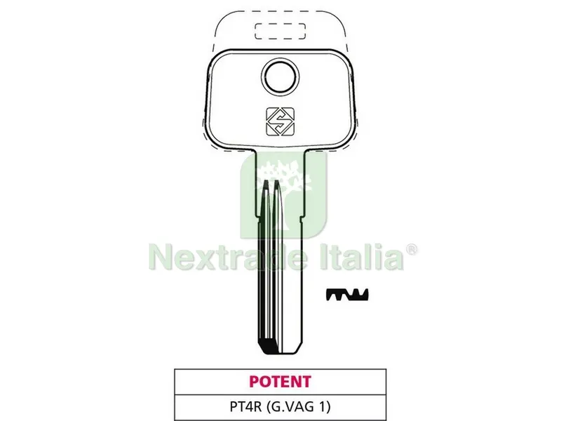 10PZ Chiave Punzonata Ottone PT4R (G. VAG 1) Potent — Serrature e cilindri — rif. FERX.VIT47514