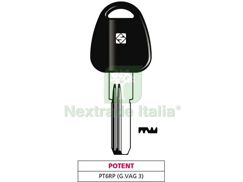5PZ CHIAVE PUNZONATA OTTONE PT6RP (G. VAG 3) POTENT — Serrature e cilindri — rif. FERX.VIT47512