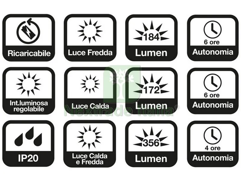 Lampada Ricaricabile Aladino Illuminazione 360° Ø cm. 12,5x15,5 h — Illuminazione — rif. FERX.VIT53836 — foto 2 Lampada Ricaricabile Aladino Illuminazione 360° Ø cm. 12,5x15,5 h — Illuminazione — rif. FERX.VIT53836 — foto 2