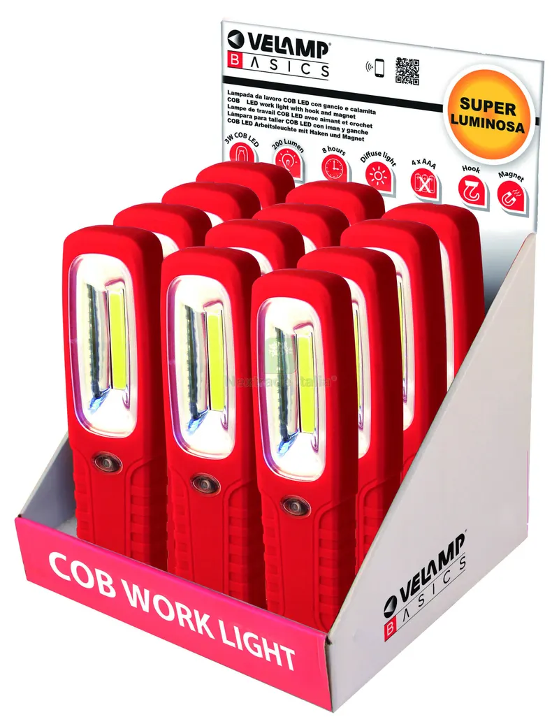 12PZ Torcia da Lavoro IS463 con Gancio e Calamita COB LED 3W — Illuminazione — rif. FERX.VIT58451 — foto 3