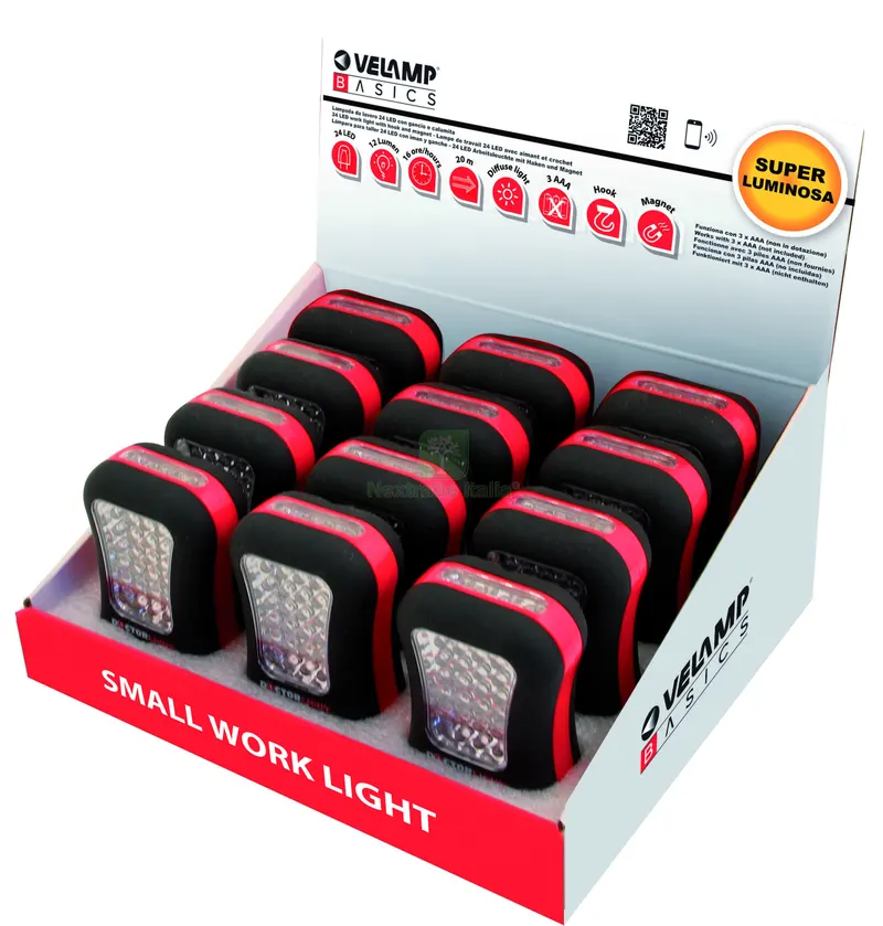 12PZ Torcia da Lavoro DL101 con Gancio e Calamita 24+4 LED — Illuminazione — rif. FERX.VIT58450 — foto 3