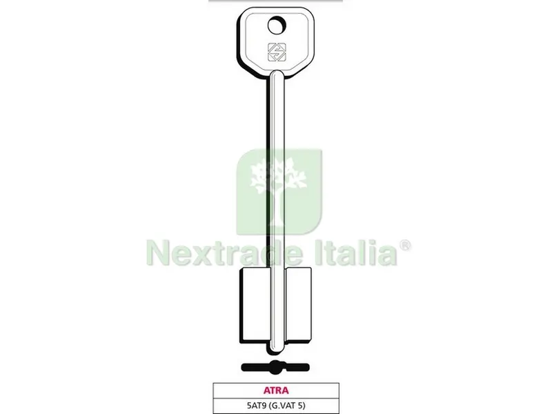 5PZ CHIAVE A DOPPIA MAPPA 5AT9 (G. VAT 5) ATRA — Chiavi grezze e duplicati — rif. FERX.VIT47630