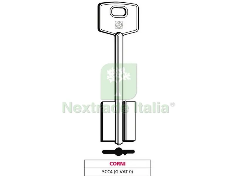 5PZ Chiave a Doppia Mappa 5CC4 (G. VAT 0) Corni — Chiavi grezze e duplicati — rif. FERX.VIT47644