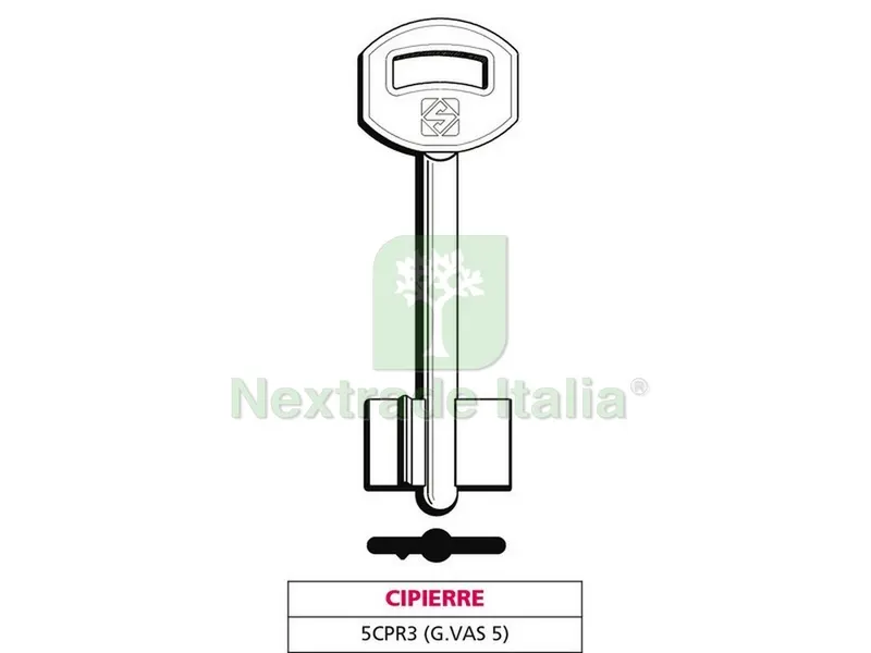 5PZ CHIAVE A DOPPIA MAPPA 5CPR3 (G. VAS 5) CIPIERRE — Chiavi grezze e duplicati — rif. FERX.VIT47653 5PZ CHIAVE A DOPPIA MAPPA 5CPR3 (G. VAS 5) CIPIERRE — Chiavi grezze e duplicati — rif. FERX.VIT47653