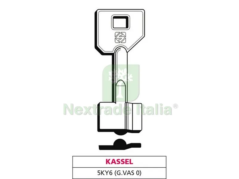 5PZ CHIAVE A DOPPIA MAPPA 5KY6 (G. VAS 0) KASSEL — Chiavi grezze e duplicati — rif. FERX.VIT47666