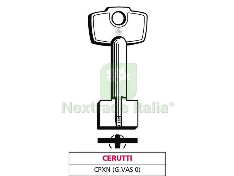 5PZ CHIAVE A DOPPIA MAPPA CPXN (G. VAS 0) CERUTTI — Chiavi grezze e duplicati — rif. FERX.VIT47670