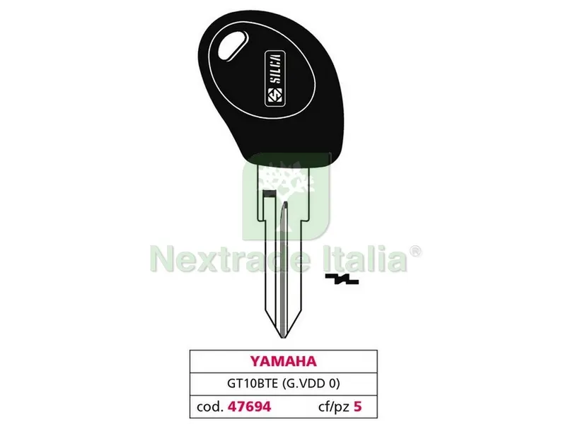 5PZ Chiave per Auto GT10BTE (G. VDD 0) Yamaha — Ferramenta porte e finestre — rif. FERX.VIT47694
