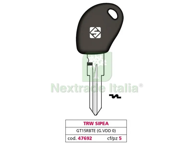 5PZ Chiave per Auto GT15RBTE (G. VDD 0) TRW Sipea — Ferramenta porte e finestre — rif. FERX.VIT47692