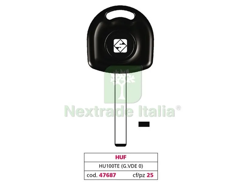 5PZ Chiave per Auto HU100TE (G. VDE 0) HUF — Ferramenta porte e finestre — rif. FERX.VIT47687
