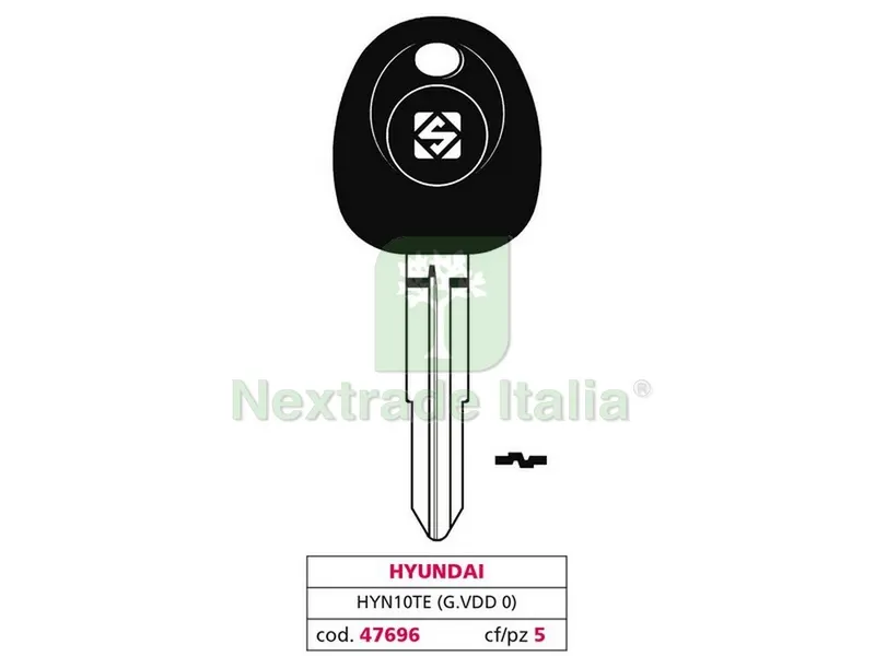 5PZ CHIAVE PER AUTO HYN10TE (G. VDD 0) HYUNDAI — Ferramenta porte e finestre — rif. FERX.VIT47696
