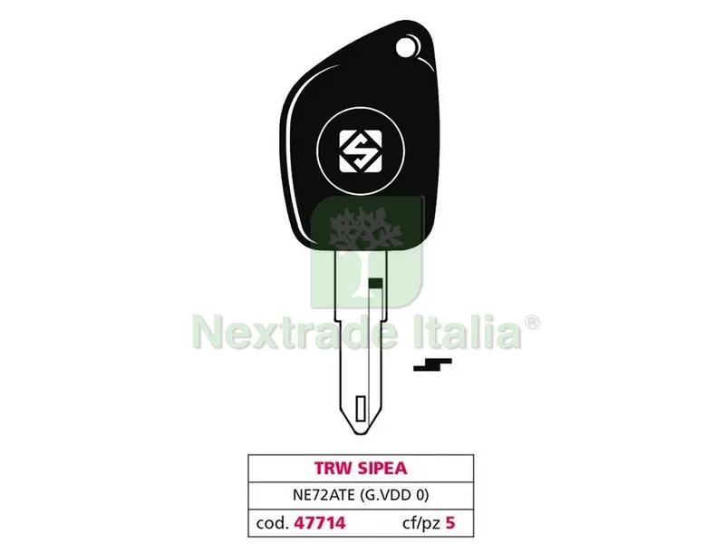 5PZ Chiave per Auto NE72ATE (G. VDD 0) TRW Sipea — Ferramenta porte e finestre — rif. FERX.VIT47714