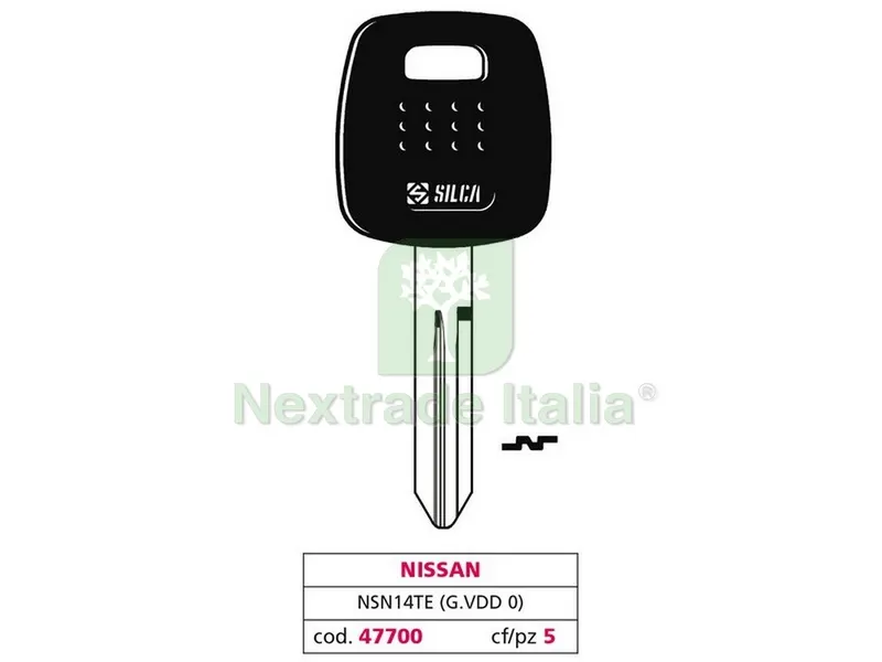 5PZ Chiave per Auto NSN14TE (G. VDD 0) Nissan — Ferramenta porte e finestre — rif. FERX.VIT47700