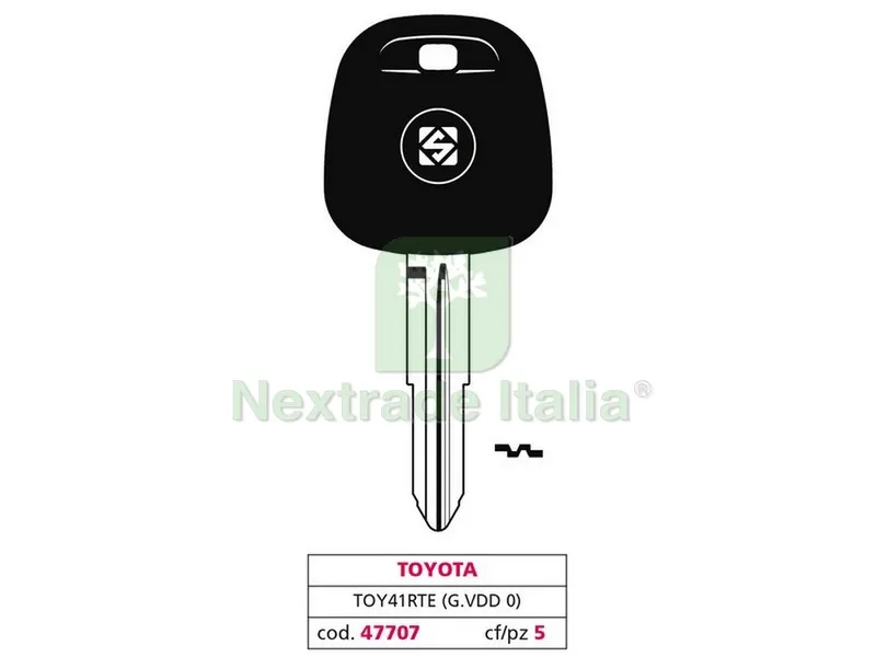 5PZ Chiave per Auto TOY41RTE (G. VDD 0) Toyota — Ferramenta porte e finestre — rif. FERX.VIT47707