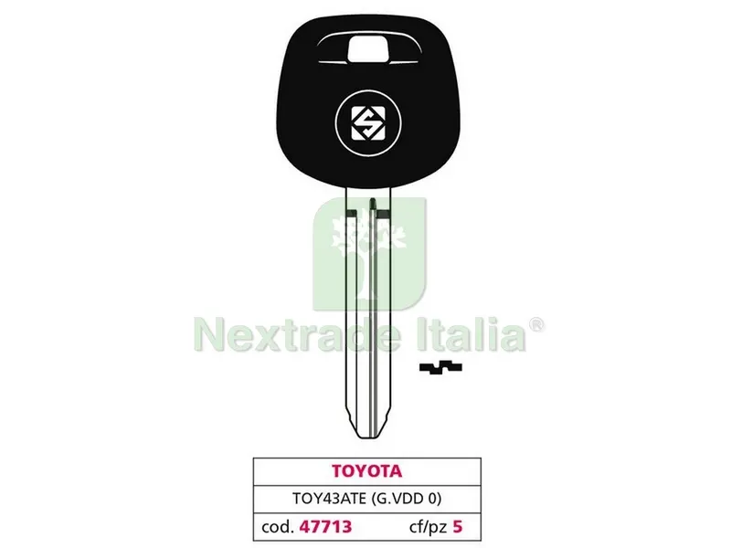 5PZ Chiave per Auto TOY43ATE (G. VDD 0) Toyota — Ferramenta porte e finestre — rif. FERX.VIT47713