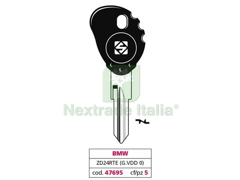 5PZ Chiave per Auto ZD24RTE (G. VDD 0) BMW — Ferramenta porte e finestre — rif. FERX.VIT47695