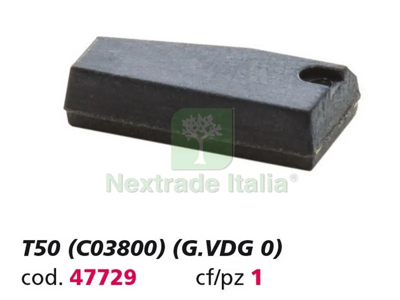 Chip Transponder T50 (C03800) (G. VDG 0) — Chiavi e ricambi auto — rif. FERX.VIT47729