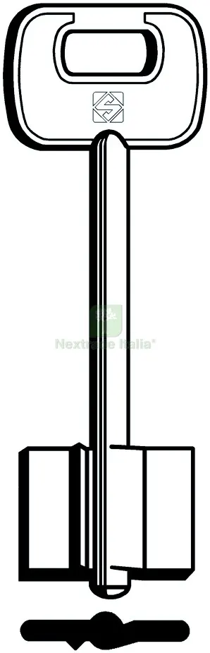 5PZ Chiave a Doppia Mappa 5IE7 (G. VAT 0) Iseo — Chiavi grezze e duplicati — rif. FERX.VIT11953