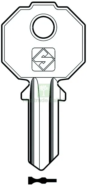20PZ Chiave Ottone PF5S (G. VAC 0) Prefer — Ferramenta porte e finestre — rif. FERX.VIT57260