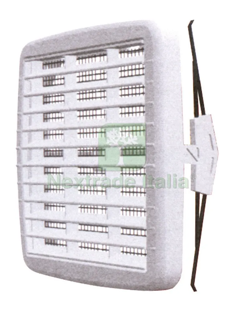 5PZ Griglia di Aerazione in Plastica RETE+ZANCHE mm. 175x175 per fori mm. 80-16 — Scarichi e sifoni — rif. FERX.VIT13216