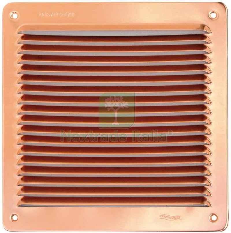 GRIGLIA DI AERAZIONE IN RAME mm. 230x230 — Scarichi e sifoni — rif. FERX.VIT25862 GRIGLIA DI AERAZIONE IN RAME mm. 230x230 — Scarichi e sifoni — rif. FERX.VIT25862