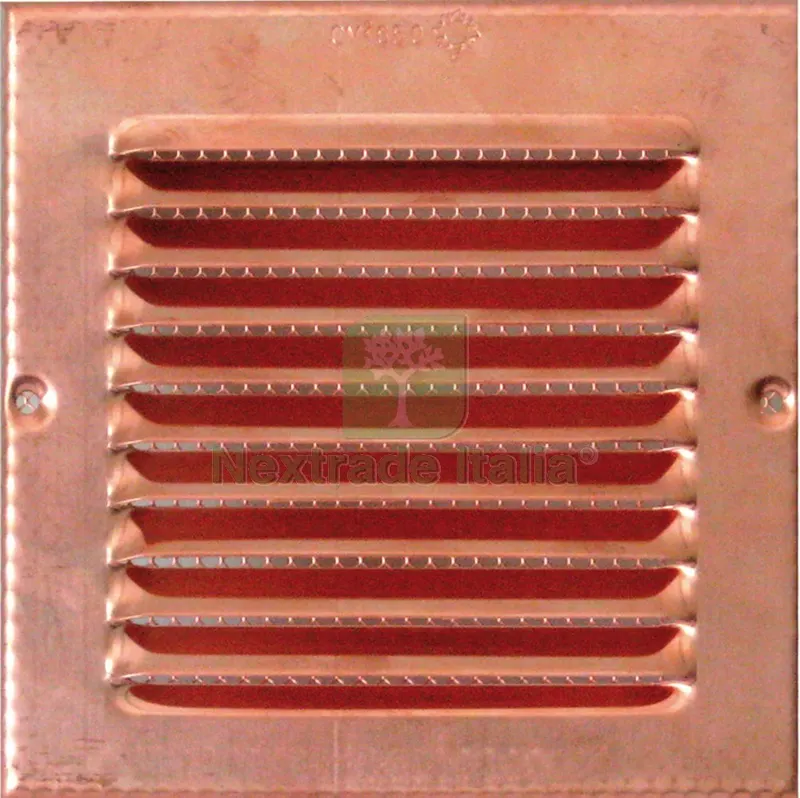 GRIGLIA DI AERAZIONE IN RAME mm. 140x140 — Scarichi e sifoni — rif. FERX.VIT25869