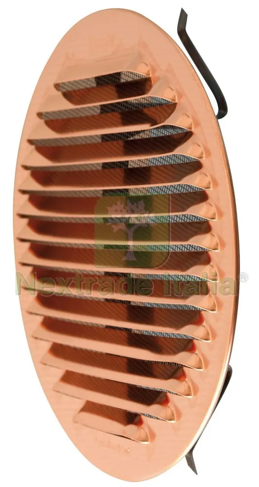 Griglia di Aerazione in Rame con Zanche Ø mm. 180 per fori mm. 120-160 — Scarichi e sifoni — rif. FERX.VIT25857