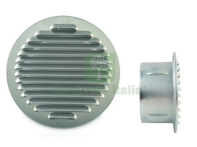 GRIGLIA DI AERAZIONE IN ALLUMINIO Ø mm. 80 imbocco Ø mm. 75 — Scarichi e sifoni — rif. FERX.VIT36536