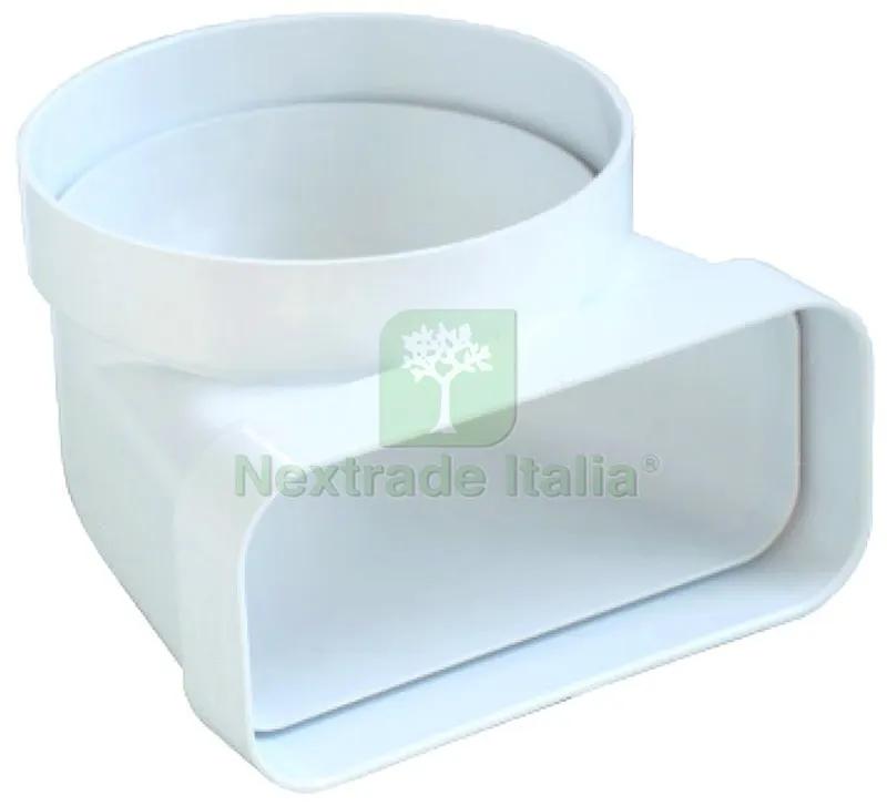 CURVA VERTICALE PER AERAZIONE CANALIZZATA DA TUBO TONDO A RETTANGOLARE mm. 125/150x70, col. Bianco — Tubi e raccordi — rif. FERX.VIT60159 CURVA VERTICALE PER AERAZIONE CANALIZZATA DA TUBO TONDO A RETTANGOLARE mm. 125/150x70, col. Bianco — Tubi e raccordi — rif. FERX.VIT60159
