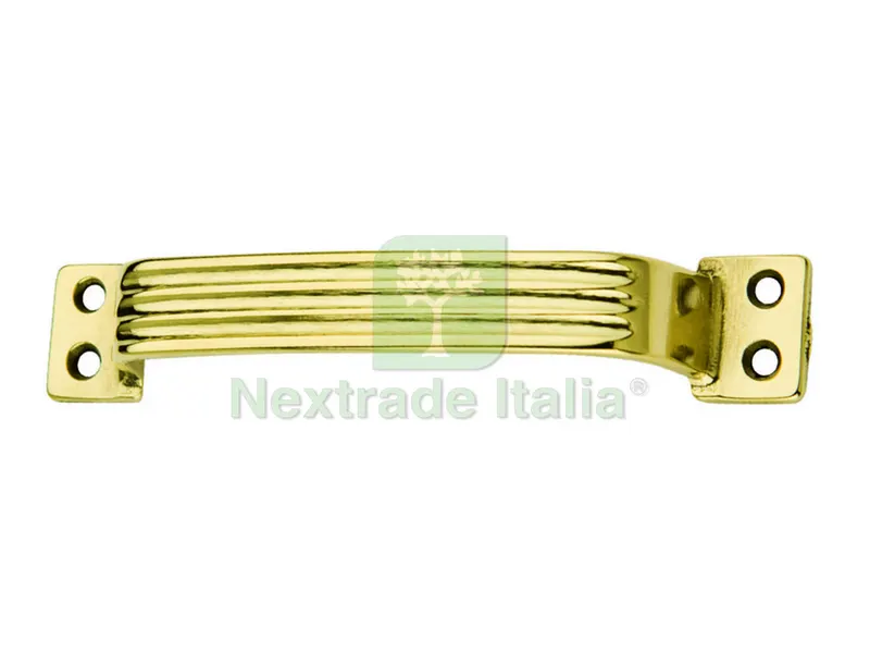 25PZ Maniglietta per Mobili Rigata Ottone Lucido mm. 140 — Maniglie e pomelli — rif. FERX.VIT13848 25PZ Maniglietta per Mobili Rigata Ottone Lucido mm. 140 — Maniglie e pomelli — rif. FERX.VIT13848