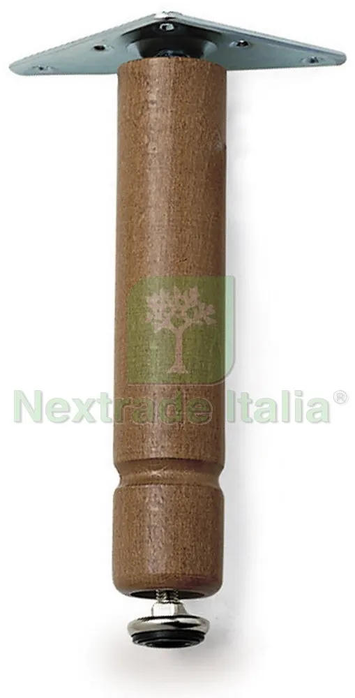 20PZ Piedino Regolabile con Piastra Col. Naturale cm. 15 — Ferramenta per legno e mobili — rif. FERX.VIT13752