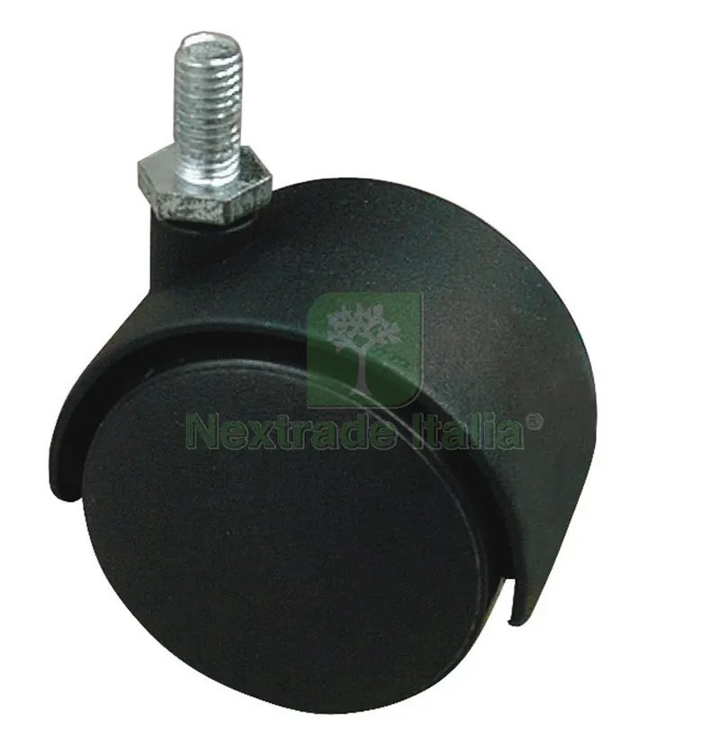4PZ RUOTA GIREVOLE PER MOBILI CUFFIA NYLON mm. 40-perno M8x15 — Ruote e rotelle — rif. FERX.VIT13553