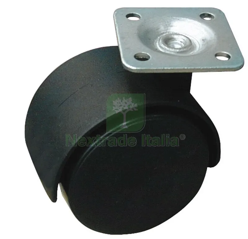 4PZ RUOTA GIREVOLE PER MOBILI CUFFIA NYLON mm. 40-piastra mm. 38x38 — Ruote e rotelle — rif. FERX.VIT13551 4PZ RUOTA GIREVOLE PER MOBILI CUFFIA NYLON mm. 40-piastra mm. 38x38 — Ruote e rotelle — rif. FERX.VIT13551