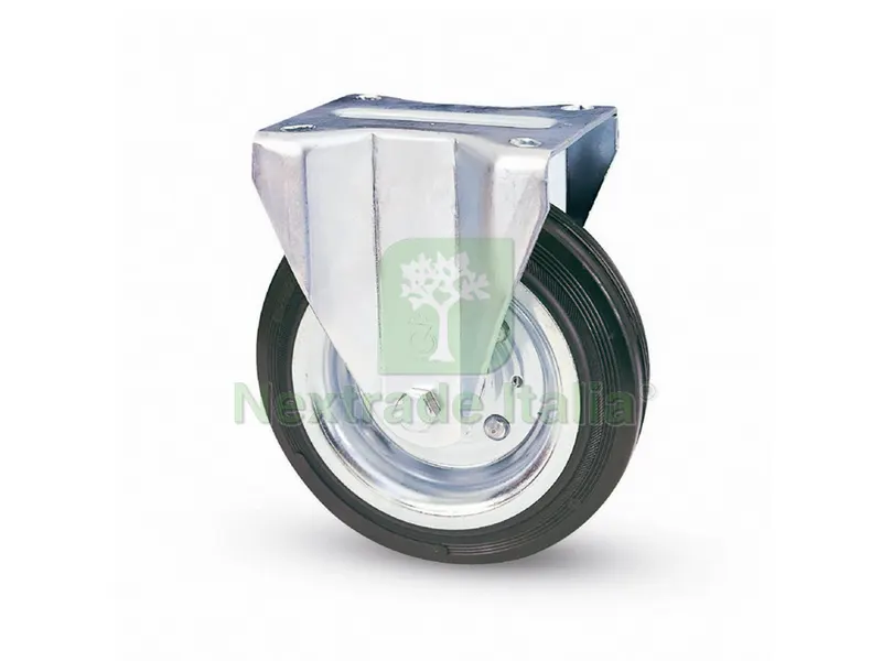 RUOTA FISSA PER CARRELLI mm.125-piastra mm.102x76 — Ruote e rotelle — rif. FERX.VIT3122