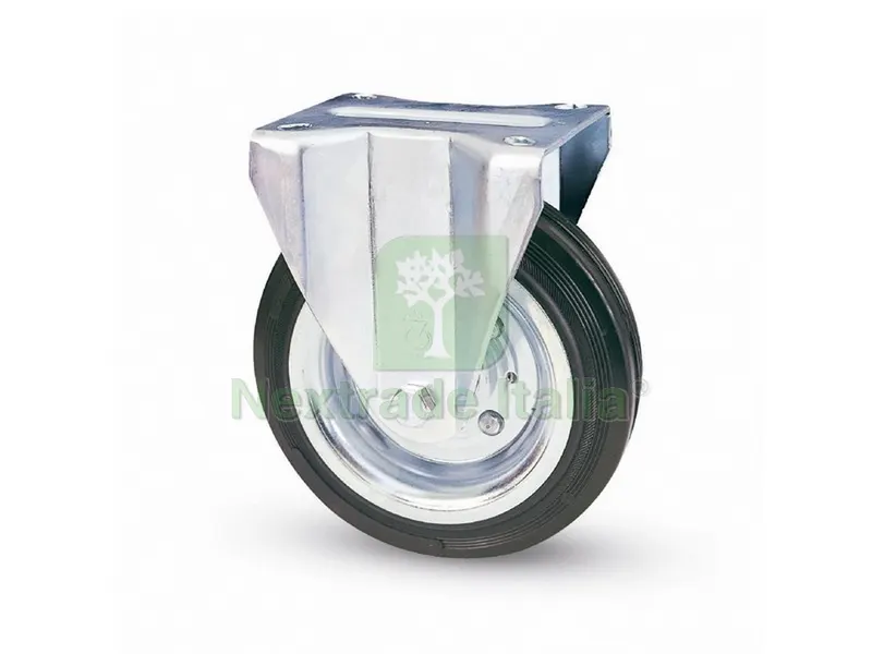 RUOTA FISSA PER CARRELLI art.80A mm.150-piastra mm.100x85 — Ruote e rotelle — rif. FERX.VIT16042