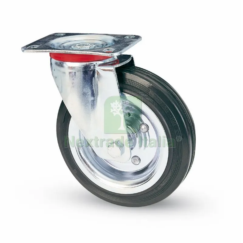 RUOTA GIREVOLE PER CARRELLI art.80 mm.125-piastra mm.100x85 — Ruote e rotelle — rif. FERX.VIT44691 RUOTA GIREVOLE PER CARRELLI art.80 mm.125-piastra mm.100x85 — Ruote e rotelle — rif. FERX.VIT44691