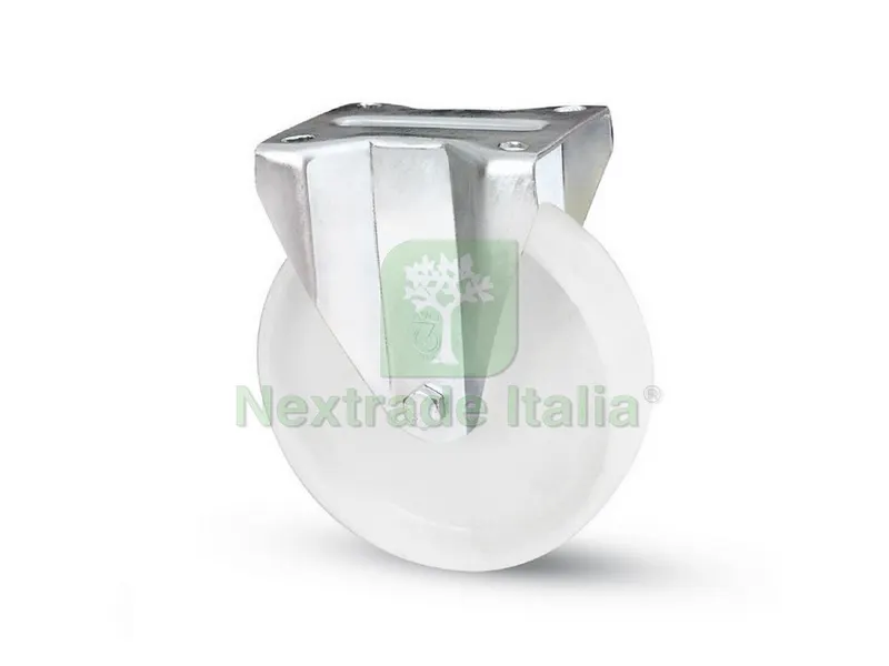 Ruota Fissa per Carrelli Nylon art.118BIS/A mm. 80-piastra mm.100x85 — Ruote e rotelle — rif. FERX.VIT15036