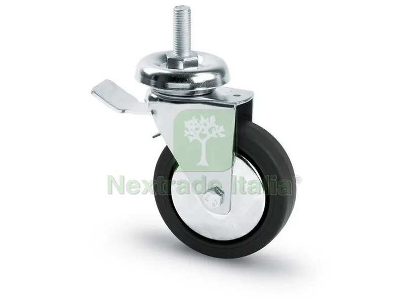 4PZ Ruota Girevole per MOBILI+FRENO art. 154 bis/b mm.100-perno M12x30 — Ruote e rotelle — rif. FERX.VIT13561 4PZ Ruota Girevole per MOBILI+FRENO art. 154 bis/b mm.100-perno M12x30 — Ruote e rotelle — rif. FERX.VIT13561