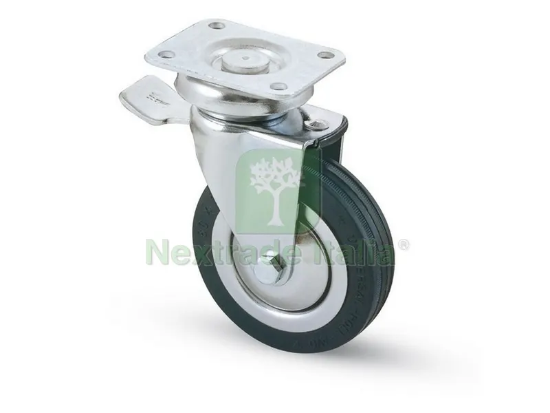 4PZ Ruota Girevole per Mobili art.155BIS mm.100-piastra mm.90x70 — Ruote e rotelle — rif. FERX.VIT44683